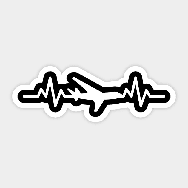Airplane Heartbeat Sticker by Bukitwgp